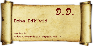 Doba Dávid névjegykártya